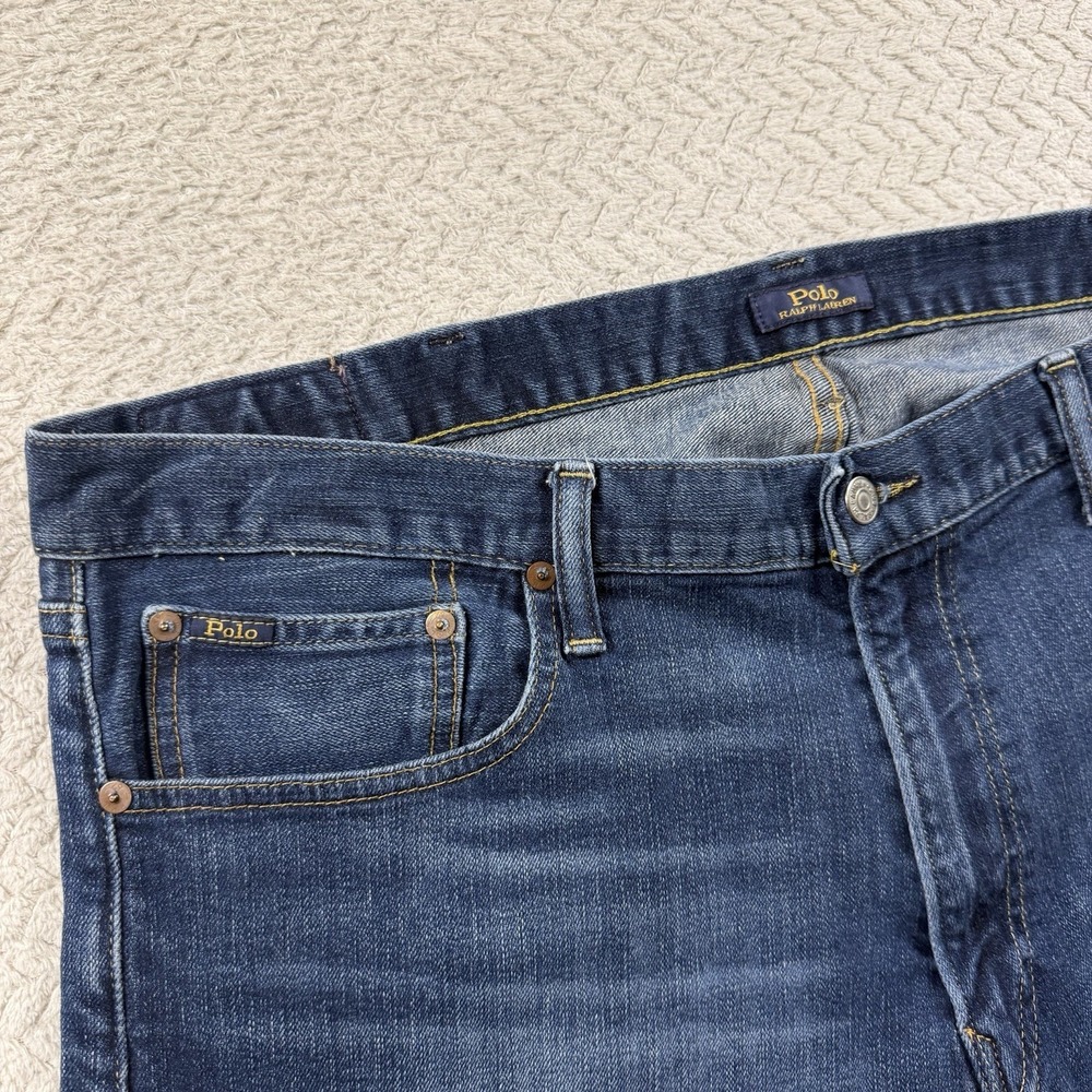 Polo Ralph Lauren Varick Slim Straight Jeans Pants Mens 40x30 Blue Denim Casual - Picture 4 of 14